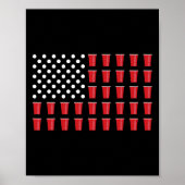 van juli bierpong American Flag College Party Poster (Voorkant)
