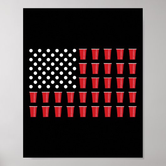 van juli bierpong American Flag College Party Poster (Voorkant)