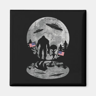 Van Juli Bigfoot Alien Ufo Grappige Patriottische  Magneet