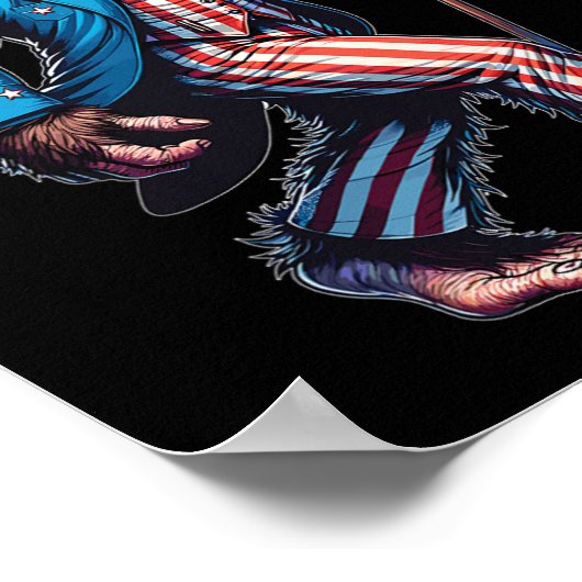 Van juli Bigfoot Sasquatch Patriottische Amerikaan Poster (Hoek)