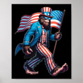 Van juli Bigfoot Sasquatch Patriottische Amerikaan Poster (Voorkant)