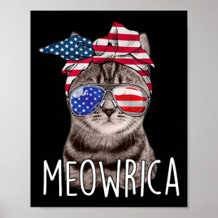 van juli dag van onafhankelijkheid meowrica kat poster