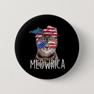 van juli dag van onafhankelijkheid meowrica kat ronde button 5,7 cm