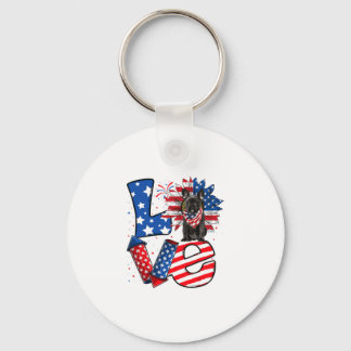 Van juli Decor Patriottische Liefde Franse Bulldog Sleutelhanger