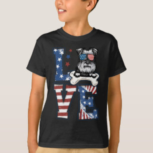 Van Juli Decor Patriottische Liefde Schnauzer Hond T-shirt