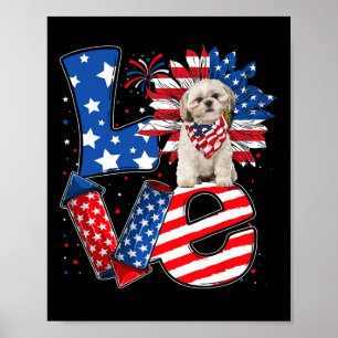 Van Juli Decor Patriottische Liefde Shih Tzu Hond Poster