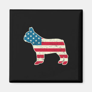 van juli Franse Bulldog Amerikaanse vlag USA Magneet