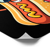 van juli hotdog grappig vierde juli patriottische  poster (Hoek)