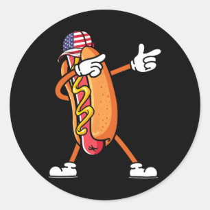 Van juli Hotdog Sungles Amerika Vlag Onafhankelijk Ronde Sticker