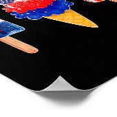 van juli ijsje rood wit blauw Amerikaanse vlag dee Poster (Hoek)