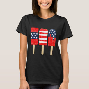 van juli ijsje rood wit blauw Amerikaanse vlag dee T-shirt