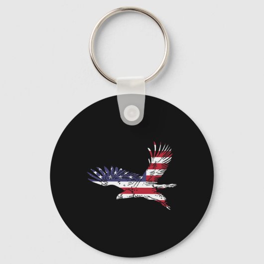 Van juli Kale Eagle US Flag Pocket America Mannen Sleutelhanger (Voorkant)