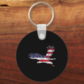 Van juli Kale Eagle US Flag Pocket America Mannen Sleutelhanger (Voorkant)