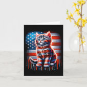 van juli kat VS vlag Schattige kitten herdenkingsd Kaart (Gele Bloem)