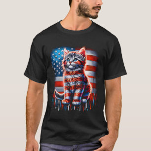 van juli kat VS vlag Schattige kitten herdenkingsd T-shirt