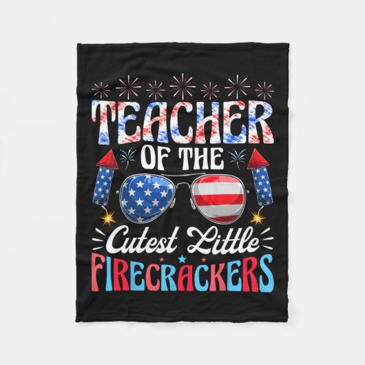 van juli leraar van de Schattigee kleine voetzoeke Fleece Deken (Voorkant)