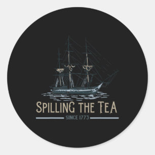 van juli morsen van de thee sinds 1773 vierde van  ronde sticker