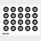 van juli neef bemanning patriottische Amerikaanse Ronde Sticker (Vel)