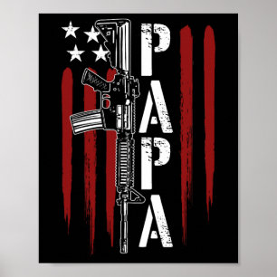 Van juli papa papa papa ar-15 Pistool patriottisch Poster