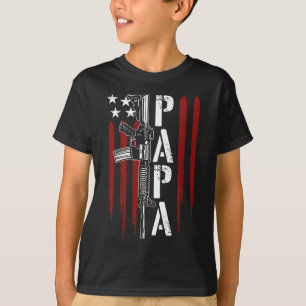 Van juli papa papa papa ar-15 Pistool patriottisch T-shirt
