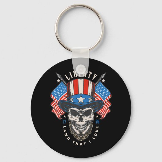 van juli Patriottisch Shirt Amerikaanse vlag Ameri Sleutelhanger (Voorkant)