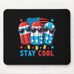 Van juli Patriottische Amerikaanse vlag Ice Pop Po Muismat