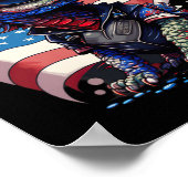 Van juli Patriottische Dragon Amerikaanse vlag Poster (Hoek)