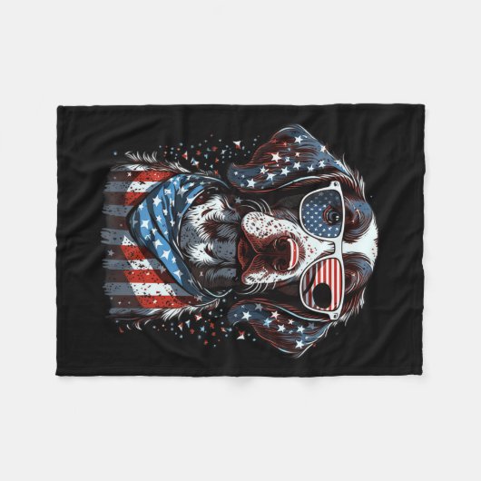 van juli patriottische duitse kortharige pointer h fleece deken (Voorkant (Horizontaal))
