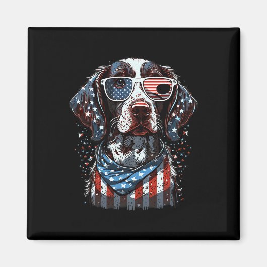 van juli patriottische duitse kortharige pointer h magneet (Voorkant)