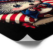 van juli Patriottische egel Amerikaanse vlag Poster (Hoek)