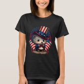 van juli Patriottische egel Amerikaanse vlag T-shirt (Voorkant)