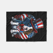 van juli Patriottische Engels Pointer hond ons vla Fleece Deken (Voorkant (Horizontaal))