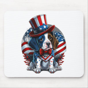 van juli Patriottische Engels Pointer hond ons vla Muismat