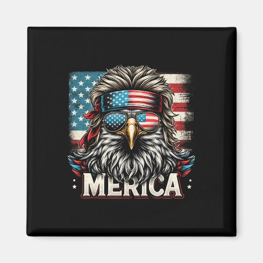 van juli patriottische grappige arend juli 4 USA A Magneet (Voorkant)