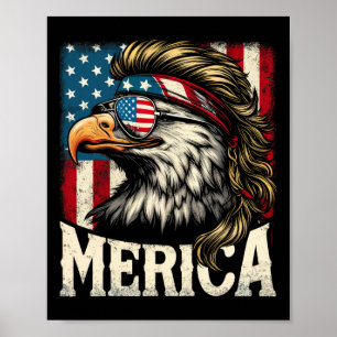 van juli patriottische grappige arend juli 4 USA A Poster