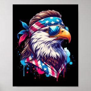 van juli patriottische grappige arend juli 4th USA Poster