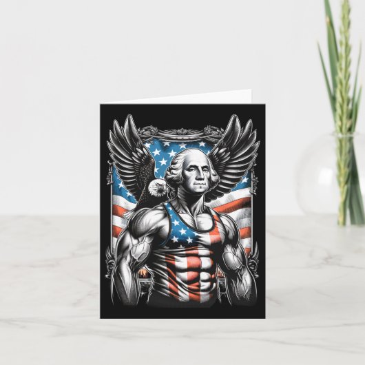 van juli patriottische grappige George Washington Kaart (Voorkant)