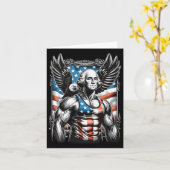 van juli patriottische grappige George Washington Kaart (Gele Bloem)