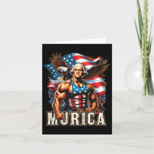 van juli patriottische grappige George Washington Kaart (Voorkant)