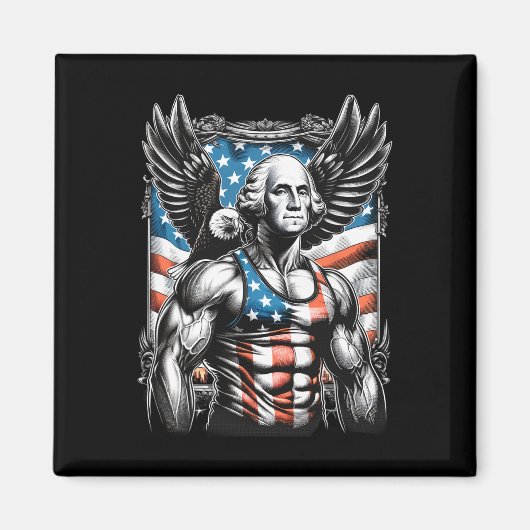 van juli patriottische grappige George Washington  Magneet (Voorkant)