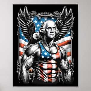 van juli patriottische grappige George Washington  Poster