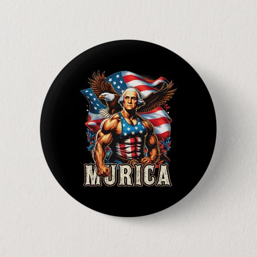 van juli patriottische grappige George Washington  Ronde Button 5,7 Cm (Voorkant)