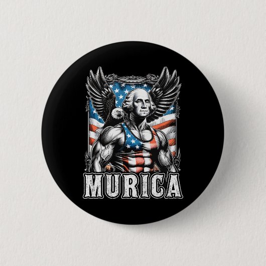 van juli patriottische grappige George Washington Ronde Button 5,7 Cm (Voorkant)