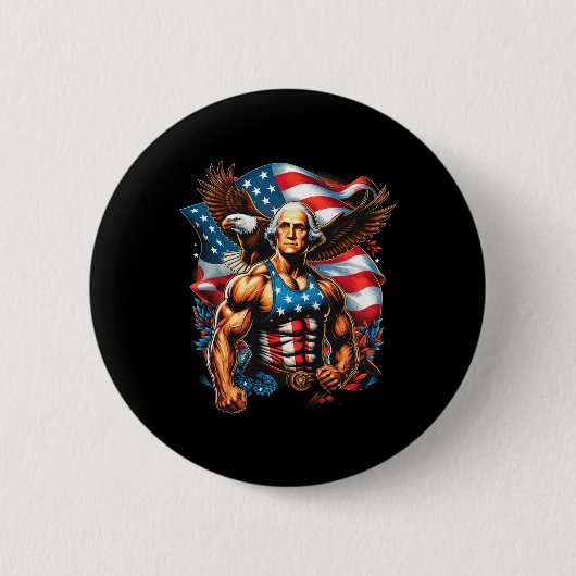 van juli patriottische grappige George Washington Ronde Button 5,7 Cm (Voorkant)
