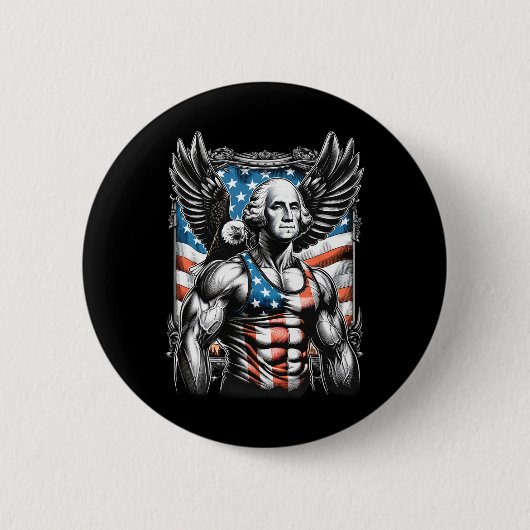 van juli patriottische grappige George Washington Ronde Button 5,7 Cm (Voorkant)