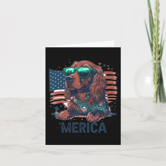van juli patriottische Ierse setter hond Amerika Kaart (Voorkant)