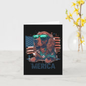 van juli patriottische Ierse setter hond Amerika Kaart (Gele Bloem)