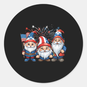 van juli patriottische kabouters Amerikaanse vlag Ronde Sticker