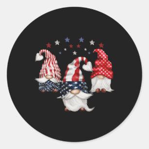 van juli patriottische kabouters grappige Schattig Ronde Sticker