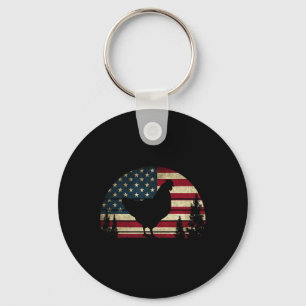 van juli patriottische kip Amerikaanse vlag kip Sleutelhanger